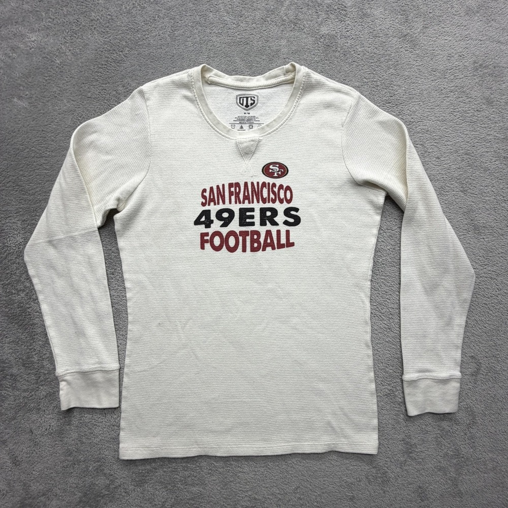 San Francisco 49ers Shirt Mens M White NFL Football UTS Long Sleeve Waffle
